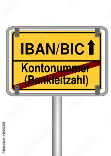 Ortsschild IBAN/BIC