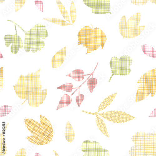 Abstract textile texture fall leaves seamless pattern background