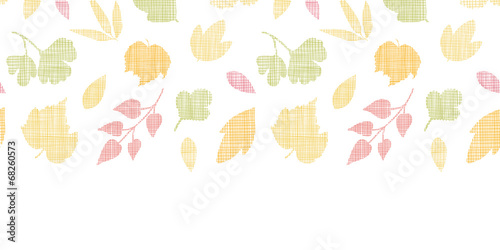 Abstract textile texture fall leaves horizontal seamless pattern