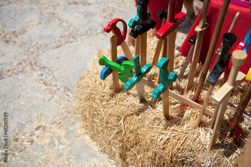 Toy wooden swords photo