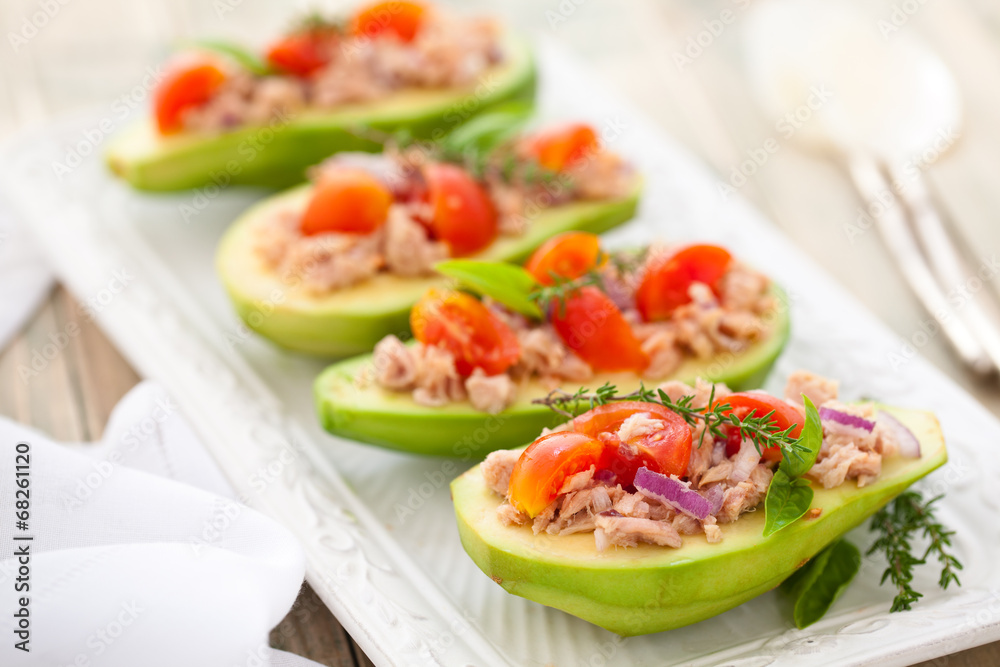 Avocado, tuna and tomato salad. Avocado, tuna and tomato salad.