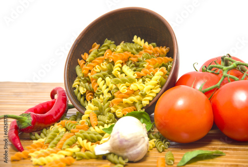 italian pasta and ingredients