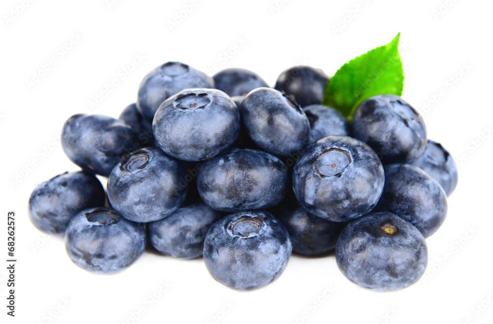 Delicious blueberries isolated on white