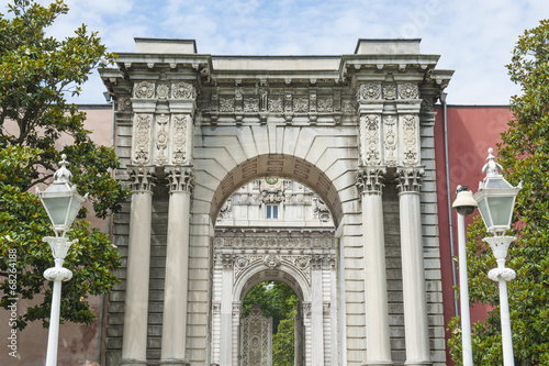 Imperial gate at Dolmabahce Palace in Istanbul