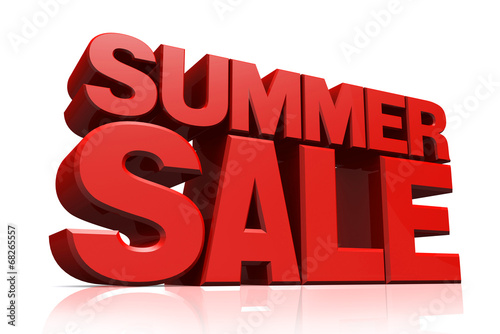 3D red text summer sale