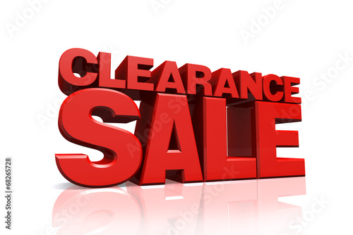 3D red text clearance sale photo
