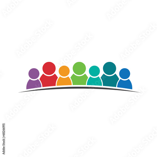 Teamwork people 7. Group of people logo