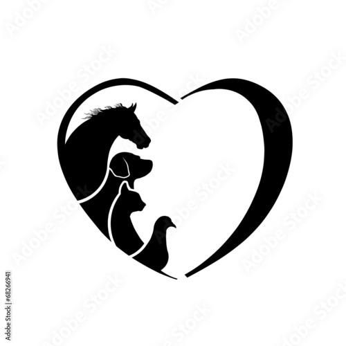 Veterinarian Heart Horse love logo