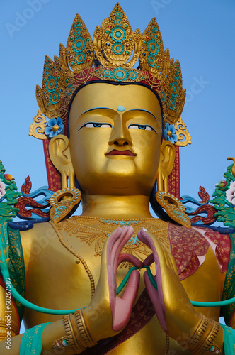 Holy statue of Maitreya Buddha at Nubra valley, ladakh, India