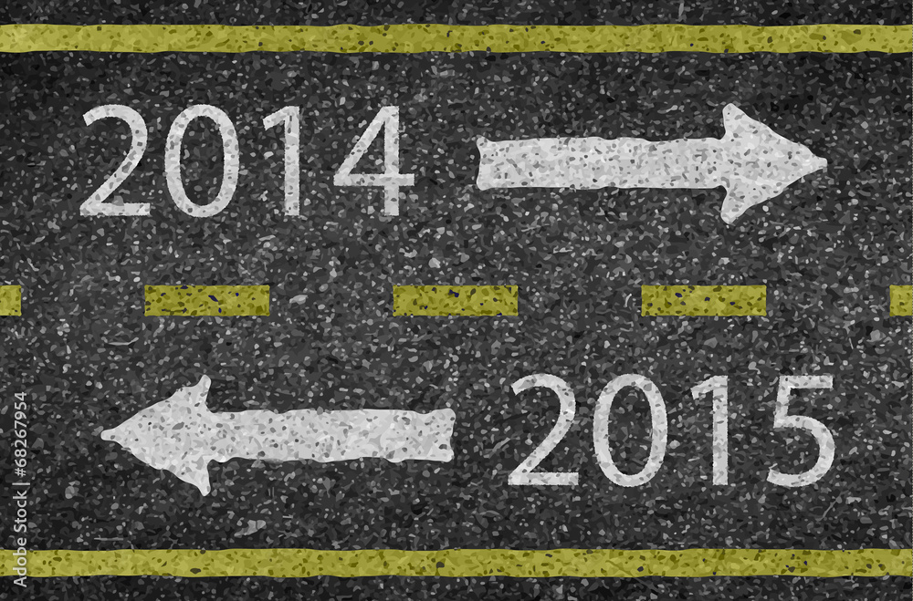 Obraz premium 2015 New Year road and asphalt background texture with some fine