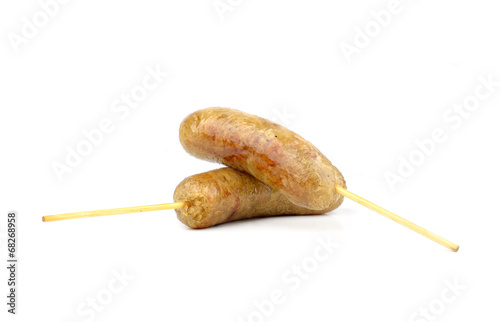 German sausage isolated on a white background