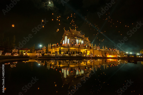 Floating Lantern Celebration in Royal Park Rajapruek photo