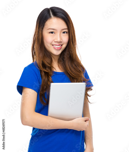 Asian young woman with tablet