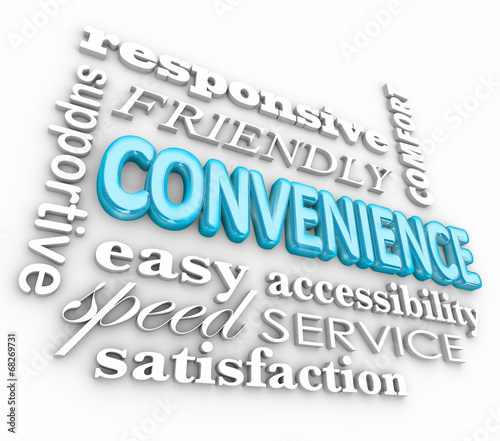 Convenience 3d Word Collage Fast Friendly Service