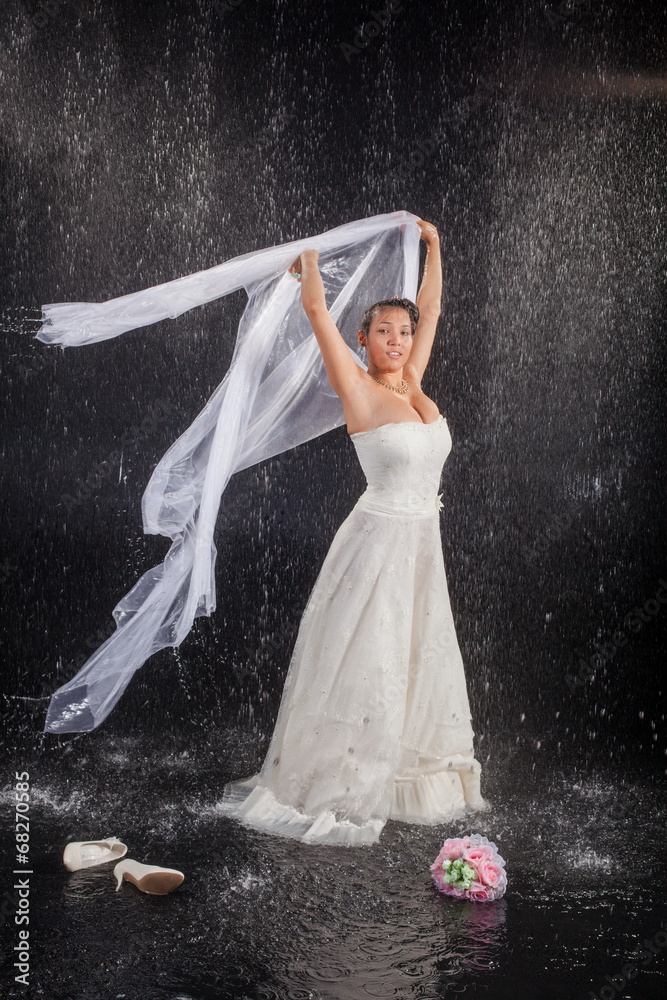 girl in white dress lays in water studio girl in white dress lays in water studio