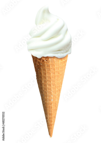 Soft ice cream cone isolated