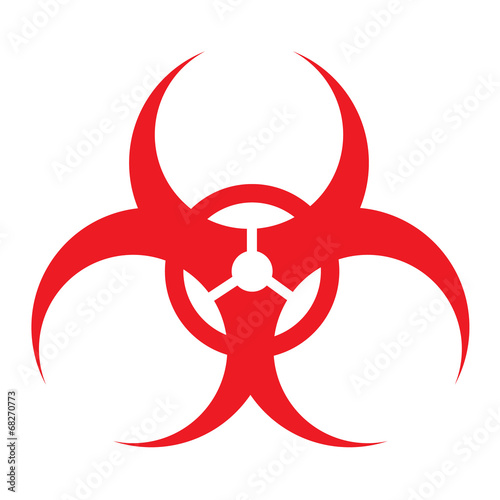 RED biohazard sign, vector