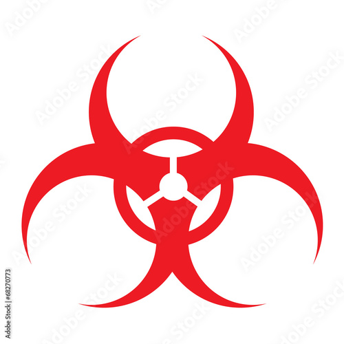 RED biohazard sign, vector photo