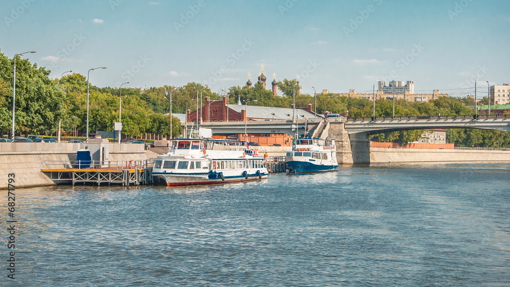 Berth near Novospassk bridge on Moscow river