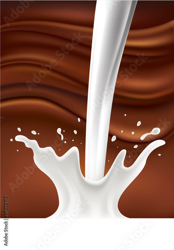 chocolate waves with milk splash