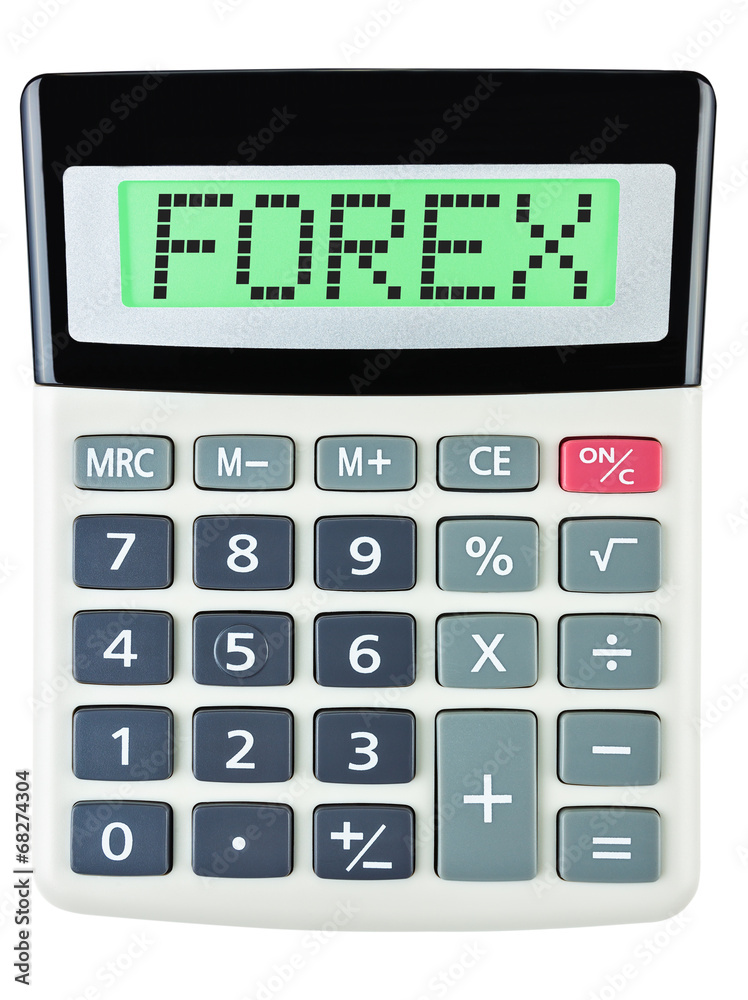 Calculator with FOREX on display isolated on white background Calculator with FOREX on display isolated on white background