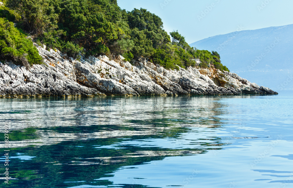 Summer Kefalonia coast view (Greece) - obrazy, fototapety, plakaty 