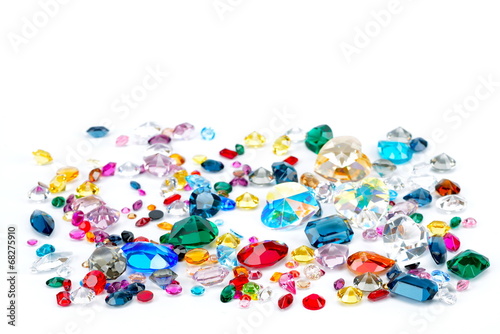 bright gems isolated on white background