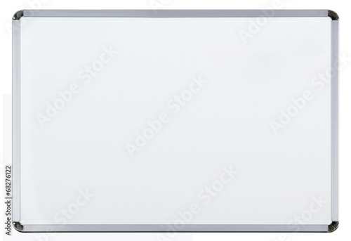 Empty whiteboard (magnetic board) isolated on white photo