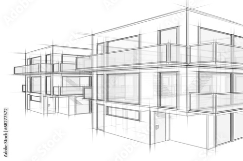 Häuser Architektur Skizze