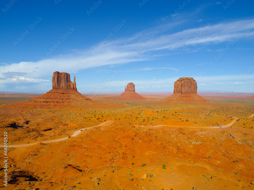 Three Buttes of Monument Valley