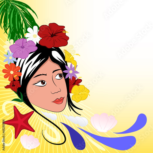 sfondo estivo tropicale donna