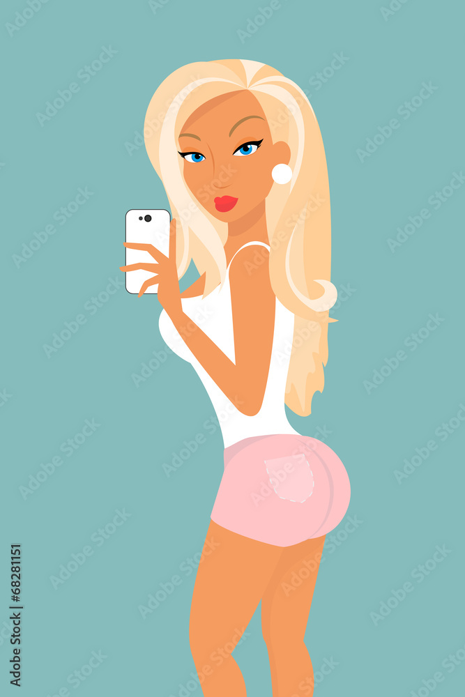 Funny belfie of blonde sensual woman Funny belfie of blonde sensual woman
