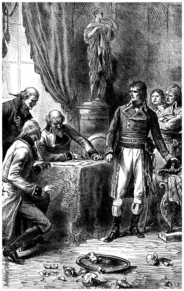 Naklejka premium Napoleon Bonaparte - War Strategy - end 18th century