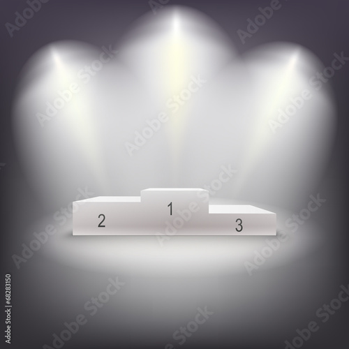Illuminated business winners podium.