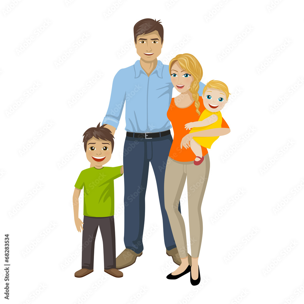 Vector Illustration of a Happy Family