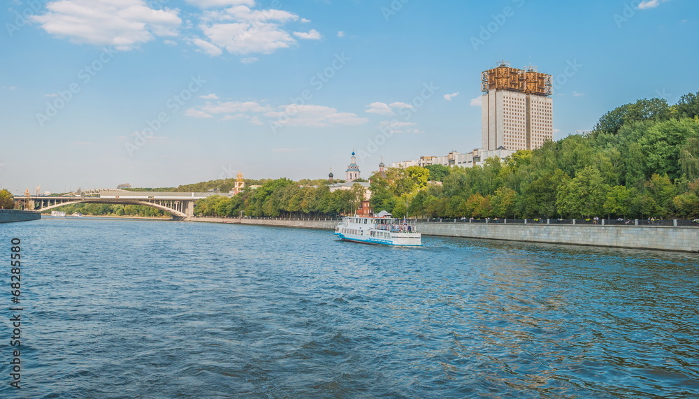 View of the embankment of the Moskva River View of the embankment of the Moskva River