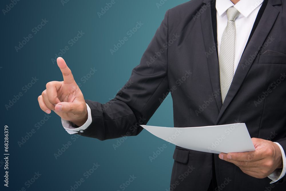 Businessman standing posture touch hand isolated Businessman standing posture touch hand isolated