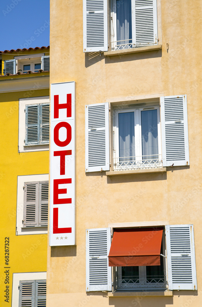 Beautiful old hotel sign in Ajaccio