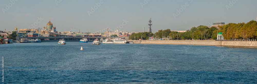 Panoramic view of Moscow from the river