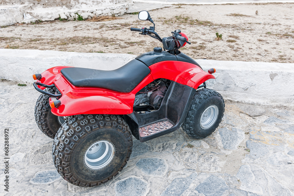 Red atv quad bike