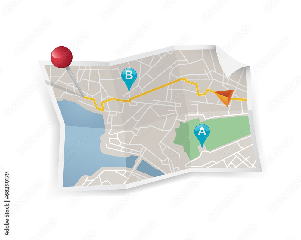 Carte routière Stock Vector Adobe Stock