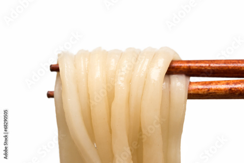 noodle with chopstick isolated on white background