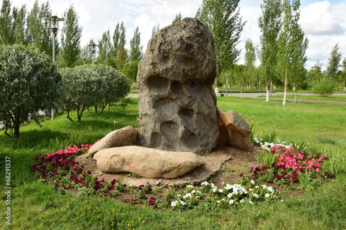 Picturesque rock in the park photo