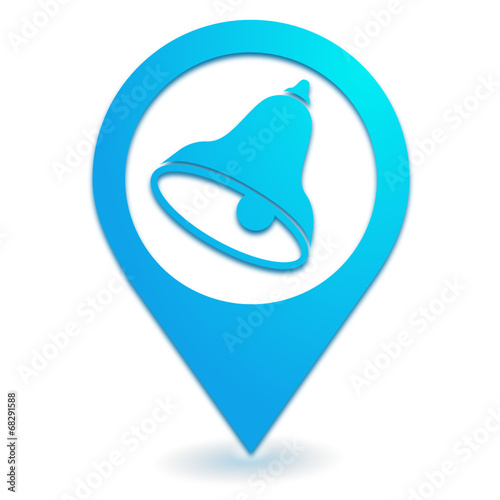 cloche sur symbole localisation bleu