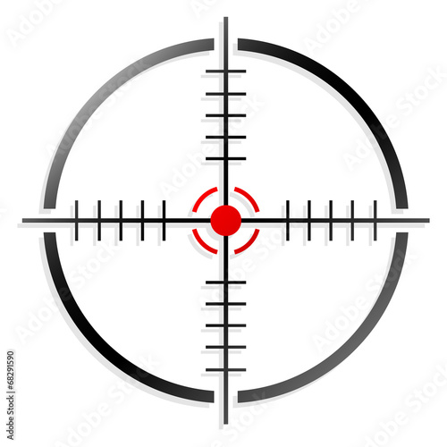 Target, reticle, sniper-scope isolated