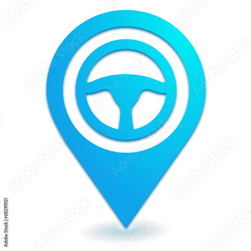 volant sur symbole localisation bleu