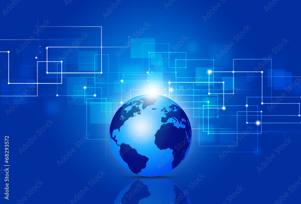 Business Technology Connections Blue Background