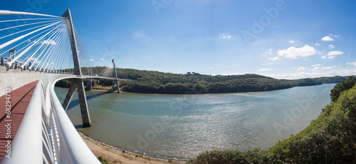 Panoramic view of the Terenez bridge