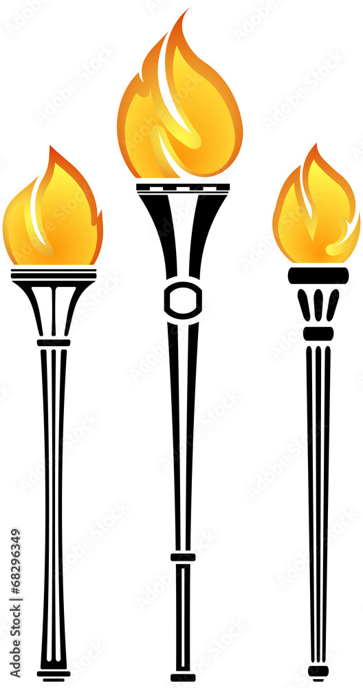 Set of vector torches