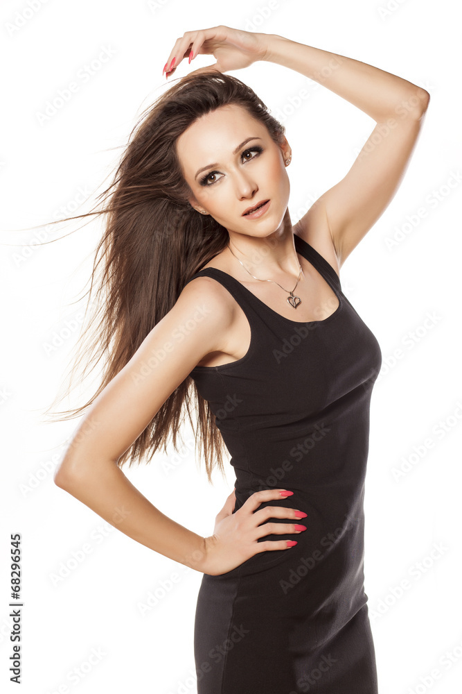 Fototapeta premium beautiful lady posing with the wind in her hair